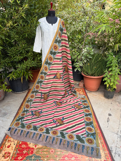 Silkcotton Penkalamkari Dupattas.