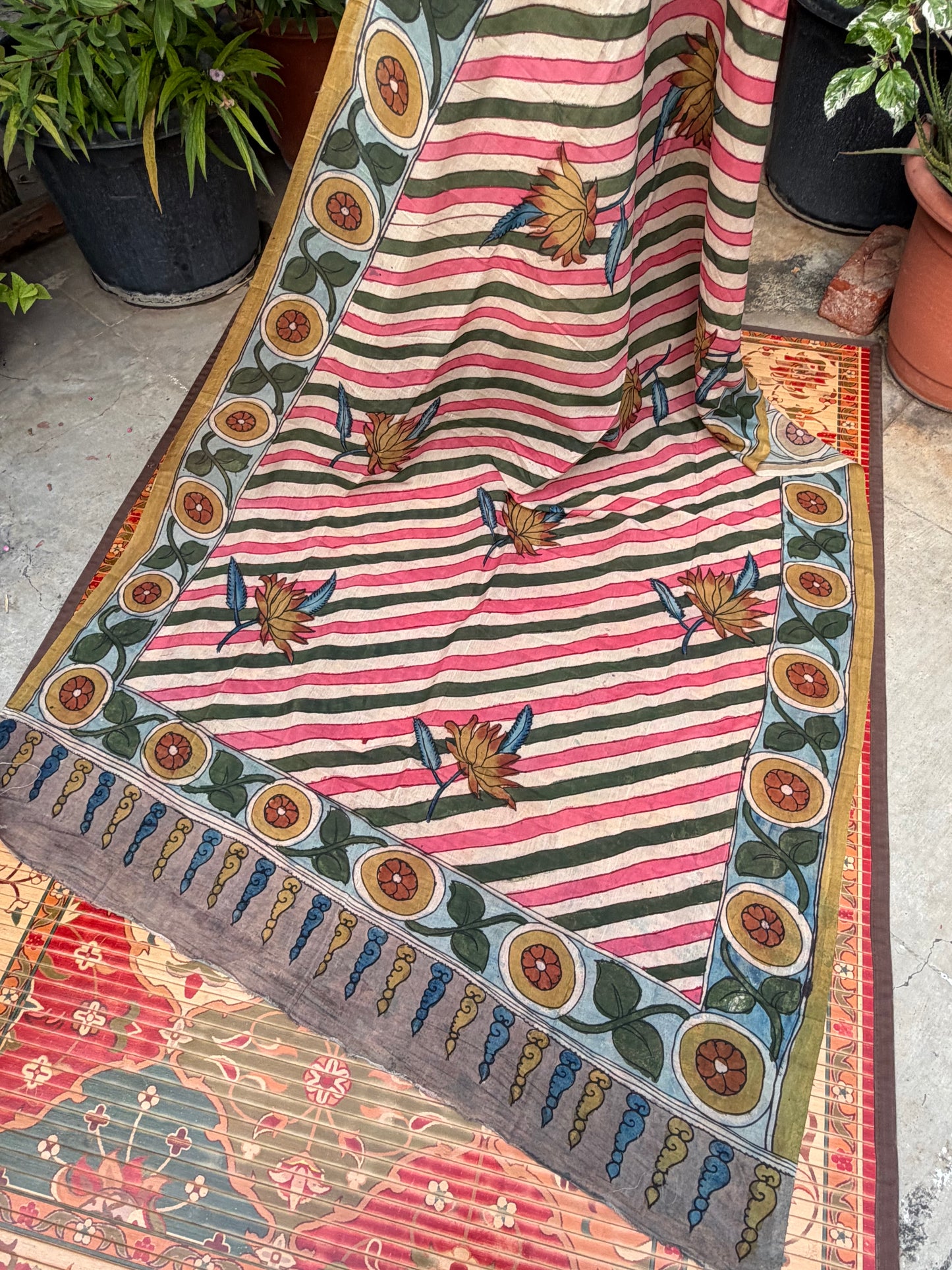 Silkcotton Penkalamkari Dupattas.