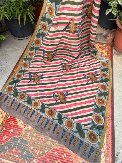 Silkcotton Penkalamkari Dupattas.