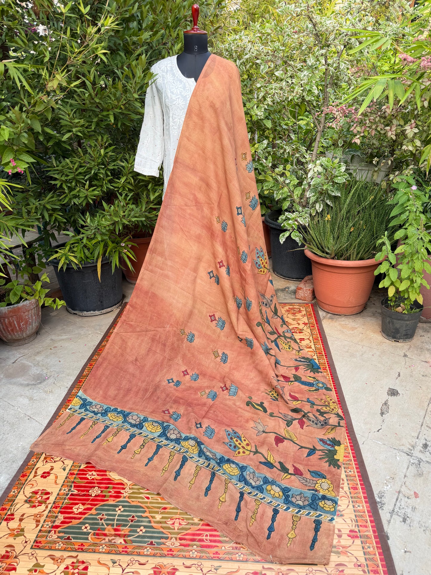 Silkcotton Penkalamkari Dupattas
