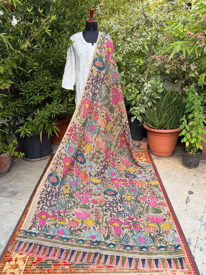 Silkcotton Penkalamkari Dupattas.