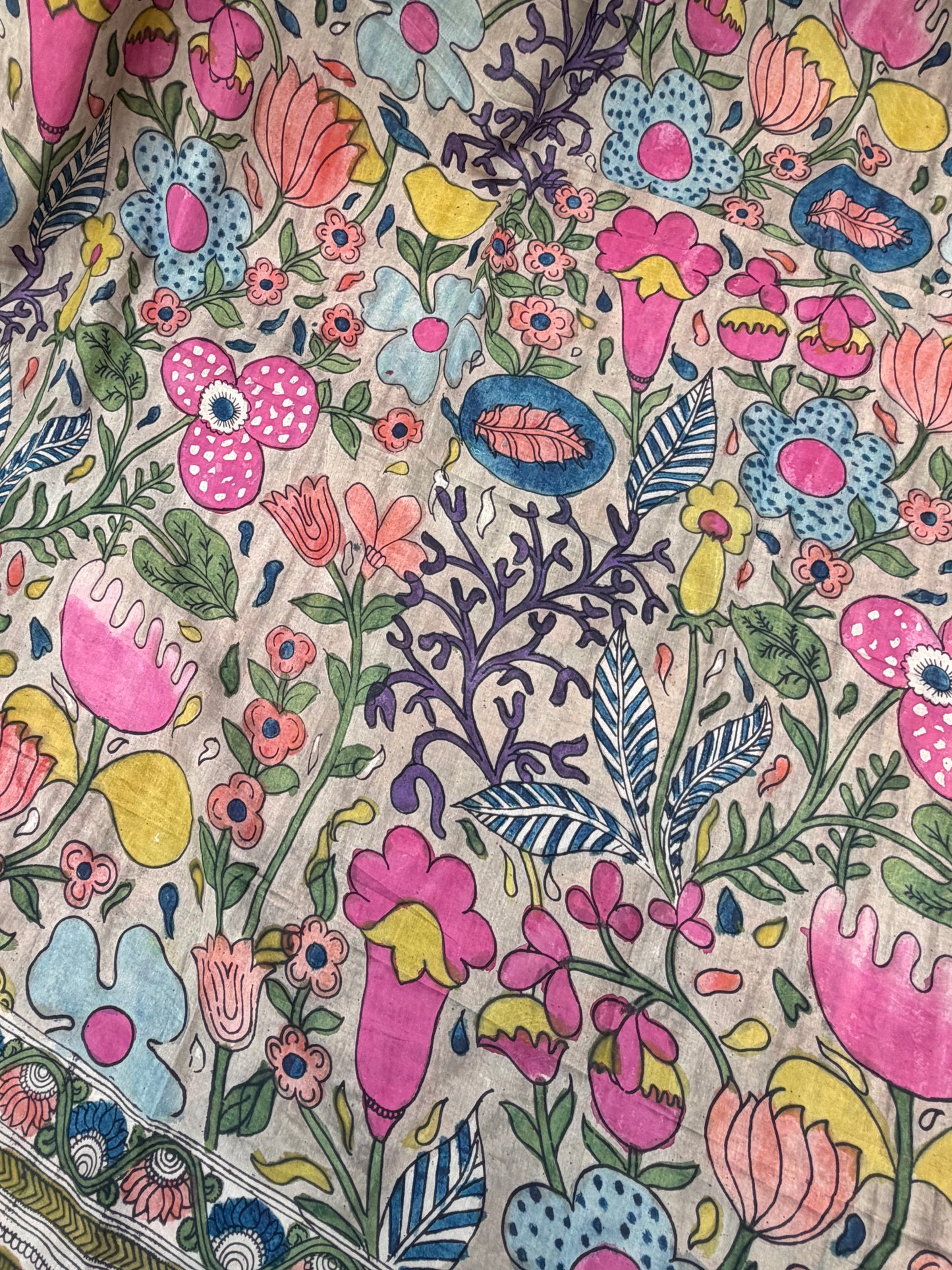 Silkcotton Penkalamkari Dupattas.