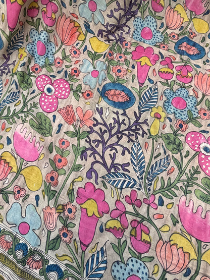 Silkcotton Penkalamkari Dupattas.