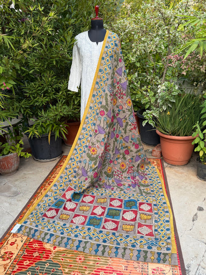 Silkcotton Penkalamkari Dupattas.