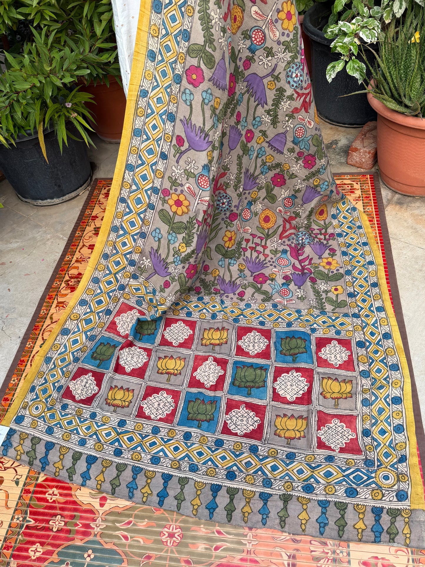Silkcotton Penkalamkari Dupattas.