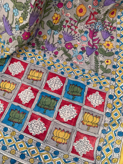 Silkcotton Penkalamkari Dupattas.