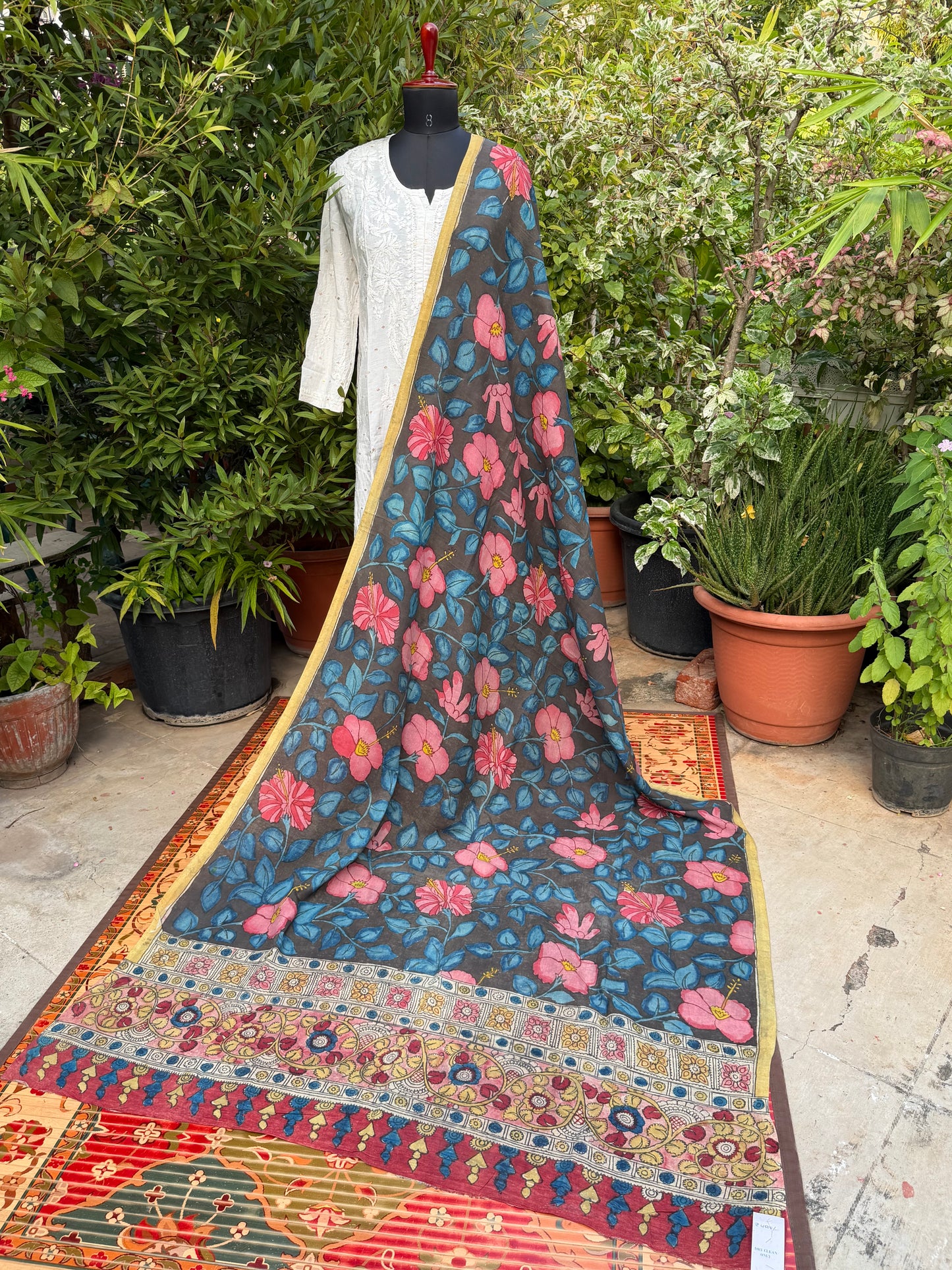 Silkcotton Penkalamkari Dupattas.