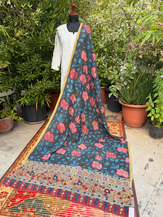 Silkcotton Penkalamkari Dupattas.