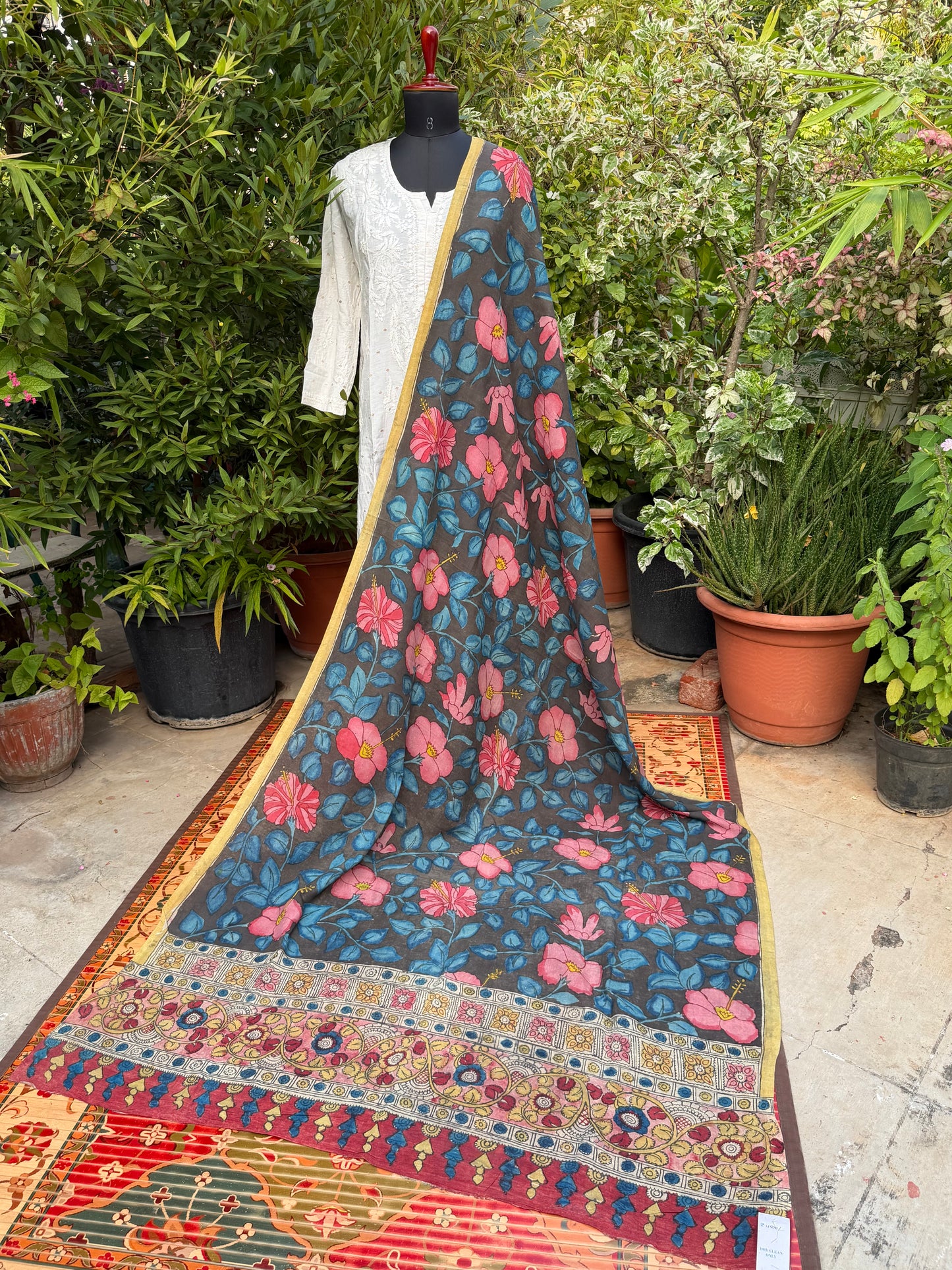 Silkcotton Penkalamkari Dupattas.
