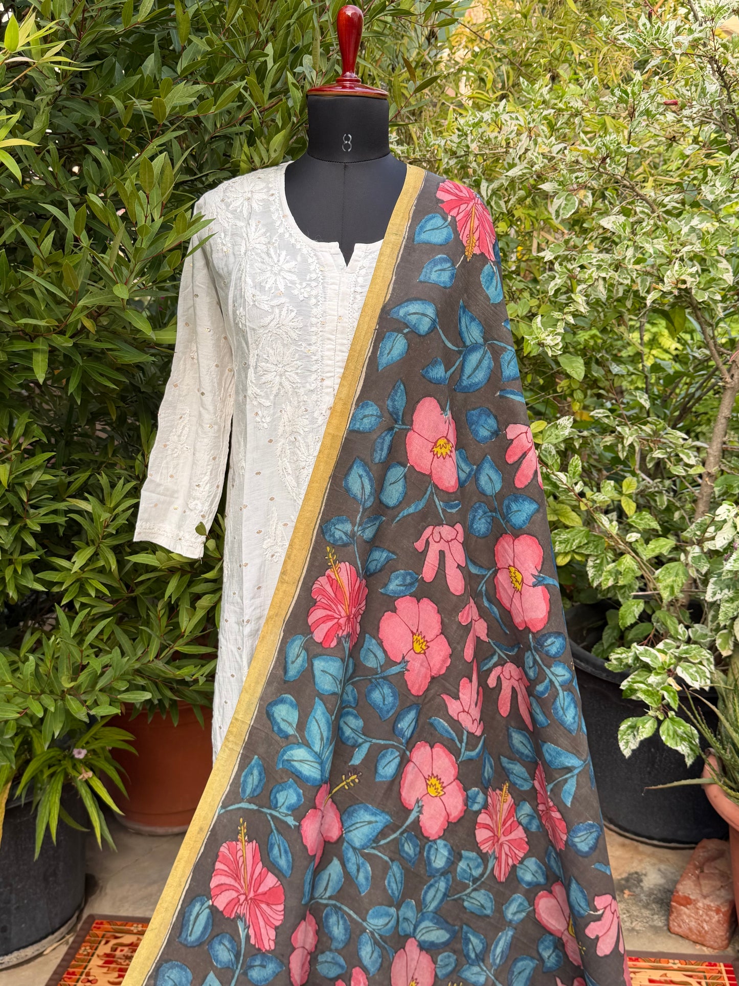 Silkcotton Penkalamkari Dupattas.