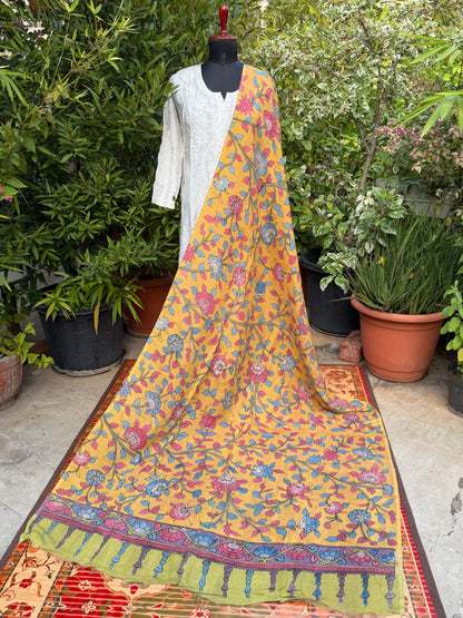 Silkcotton Penkalamkari Dupattas.