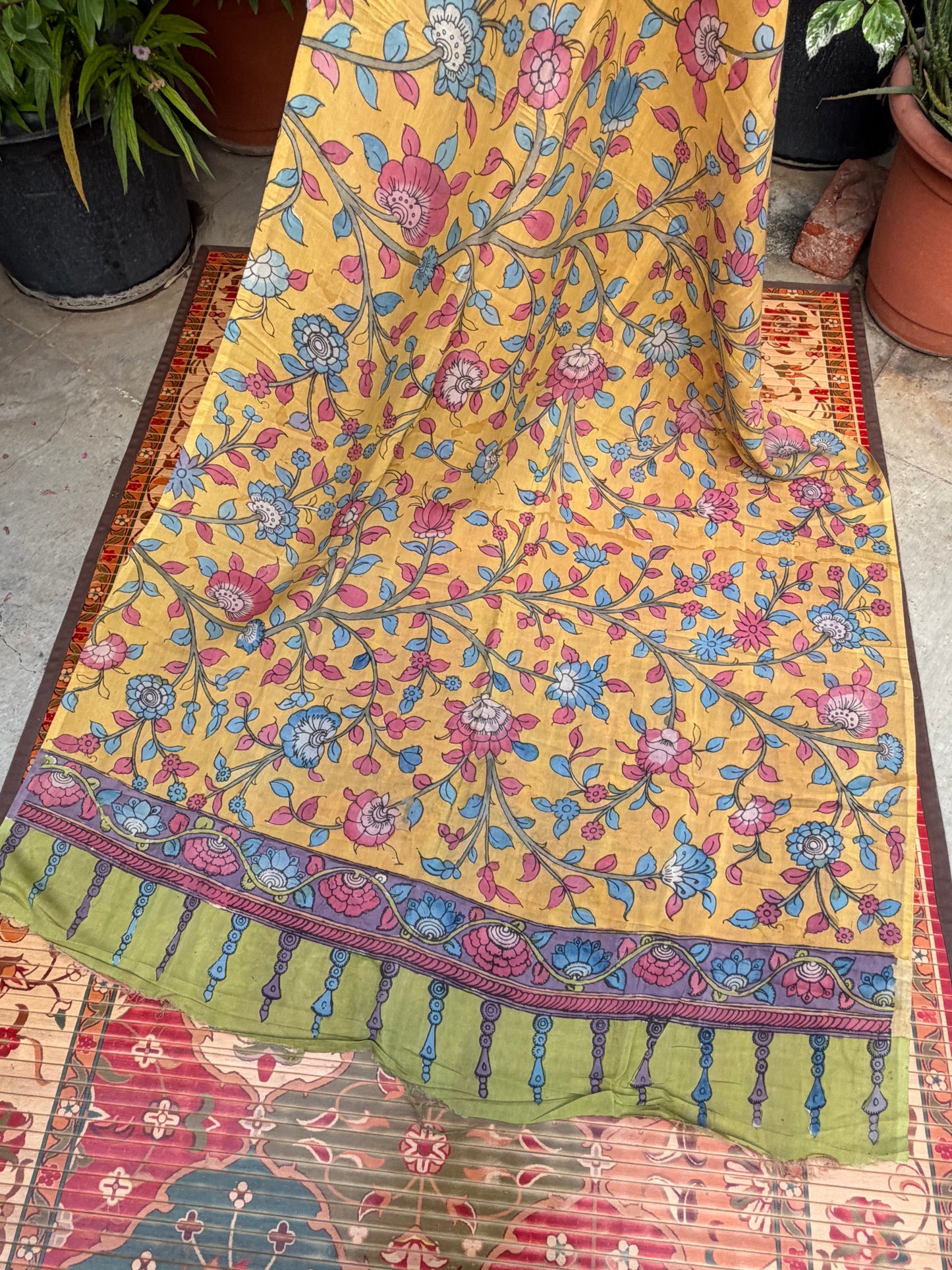 Silkcotton Penkalamkari Dupattas.