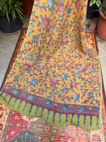 Silkcotton Penkalamkari Dupattas.