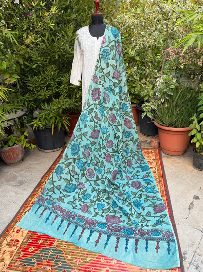 Silkcotton Penkalamkari Dupattas.