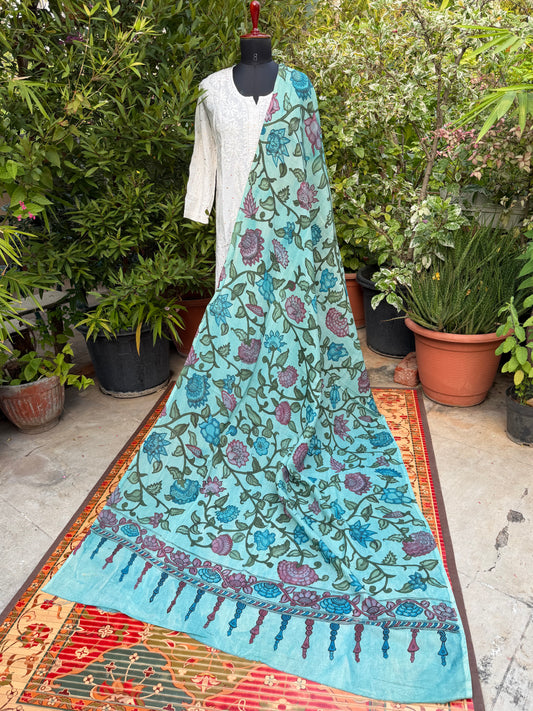 Silkcotton Penkalamkari Dupattas.