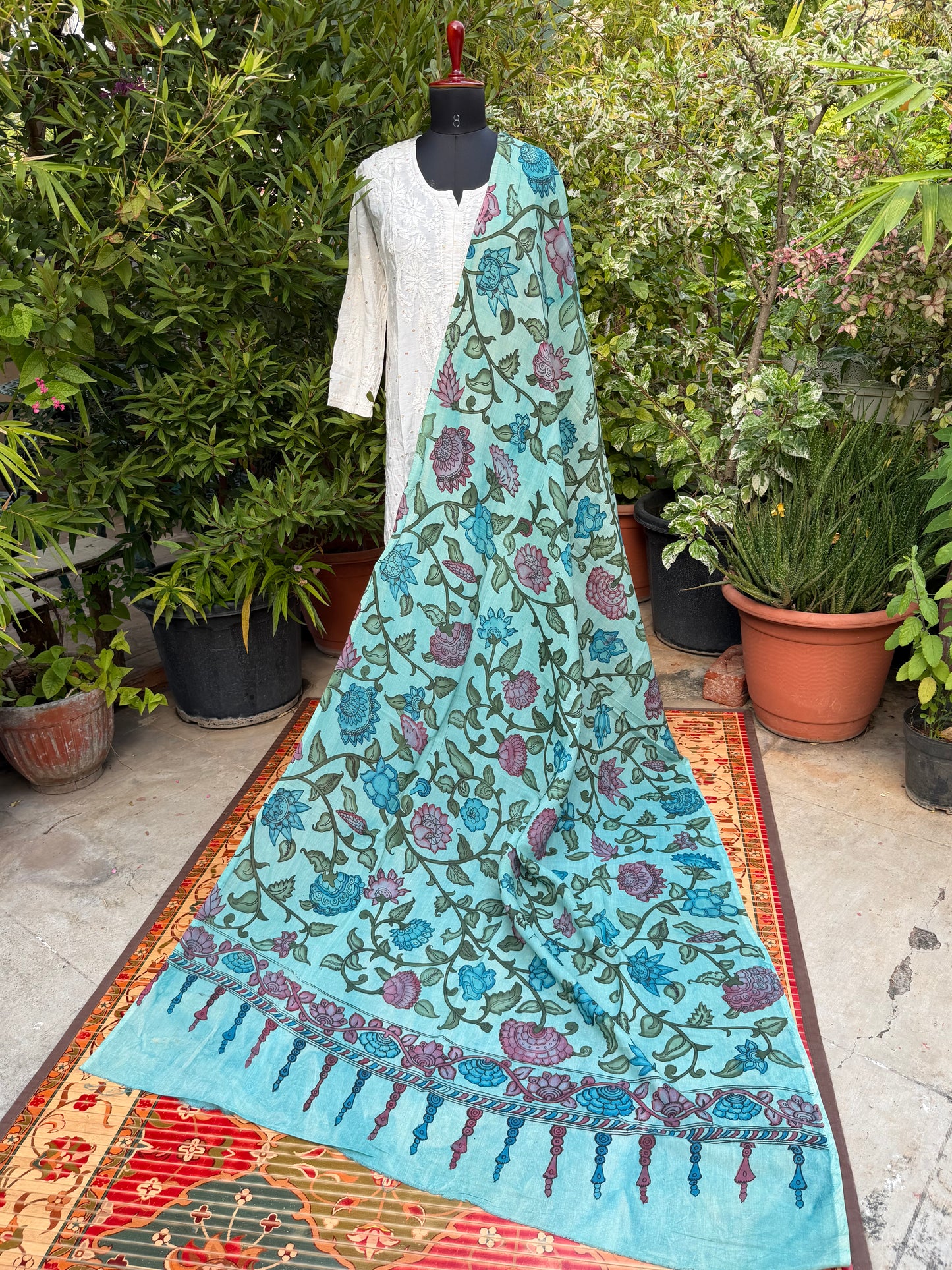 Silkcotton Penkalamkari Dupattas.