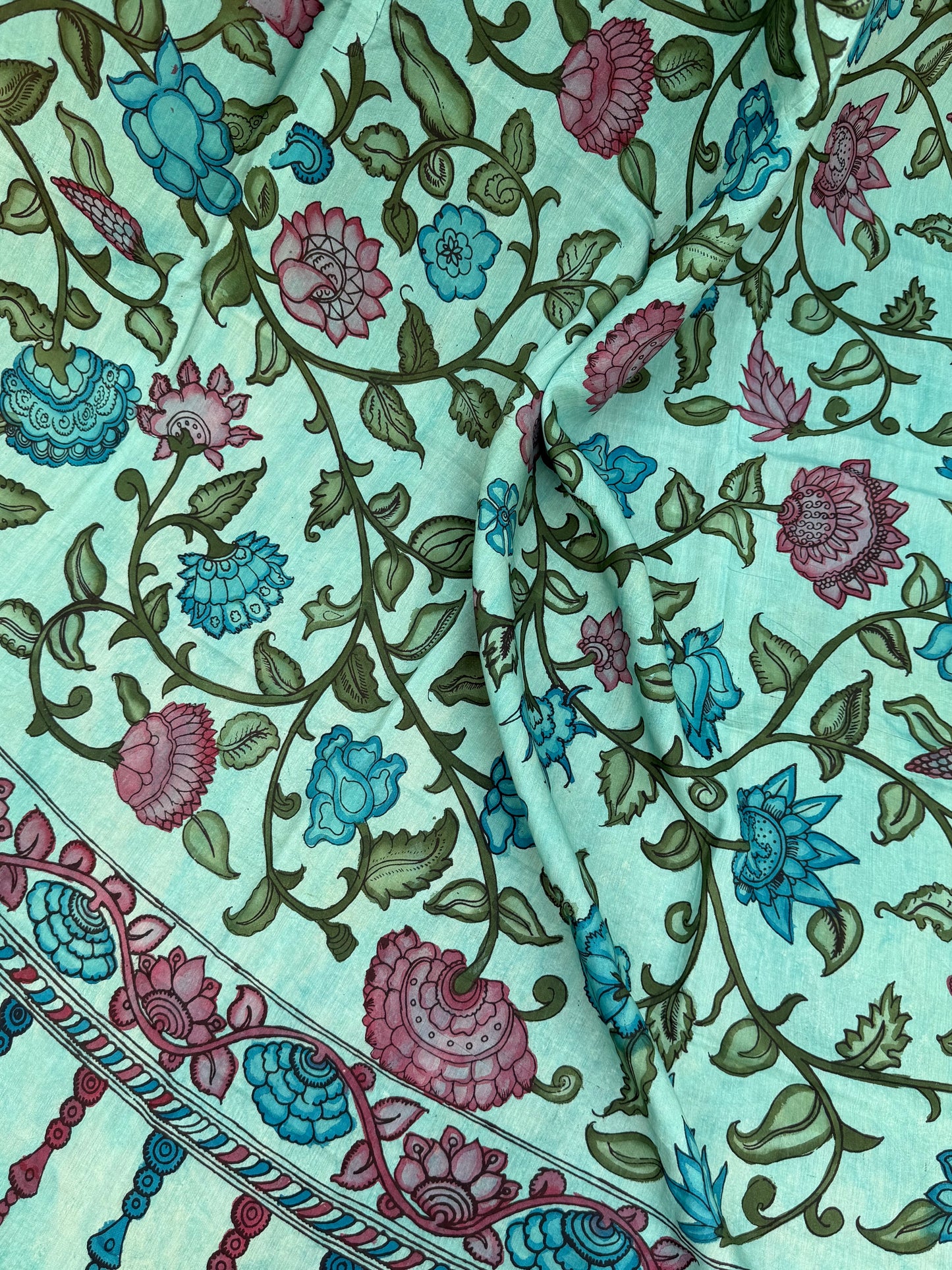 Silkcotton Penkalamkari Dupattas.