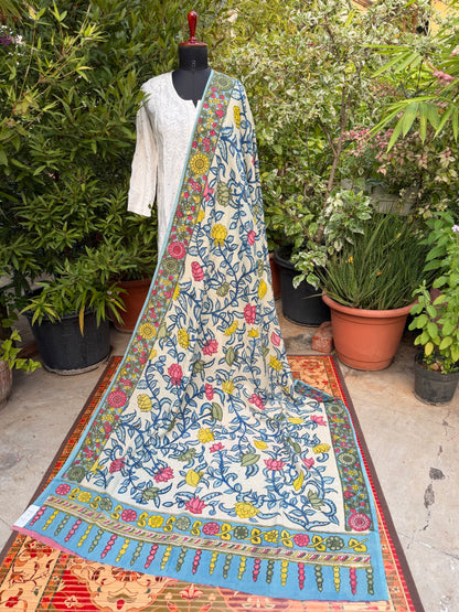 Silkcotton Penkalamkari Dupattas.