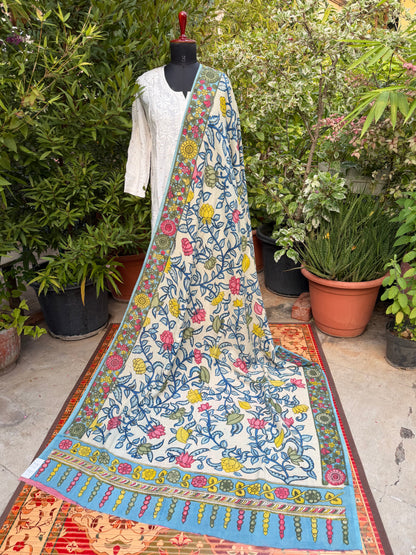 Silkcotton Penkalamkari Dupattas.