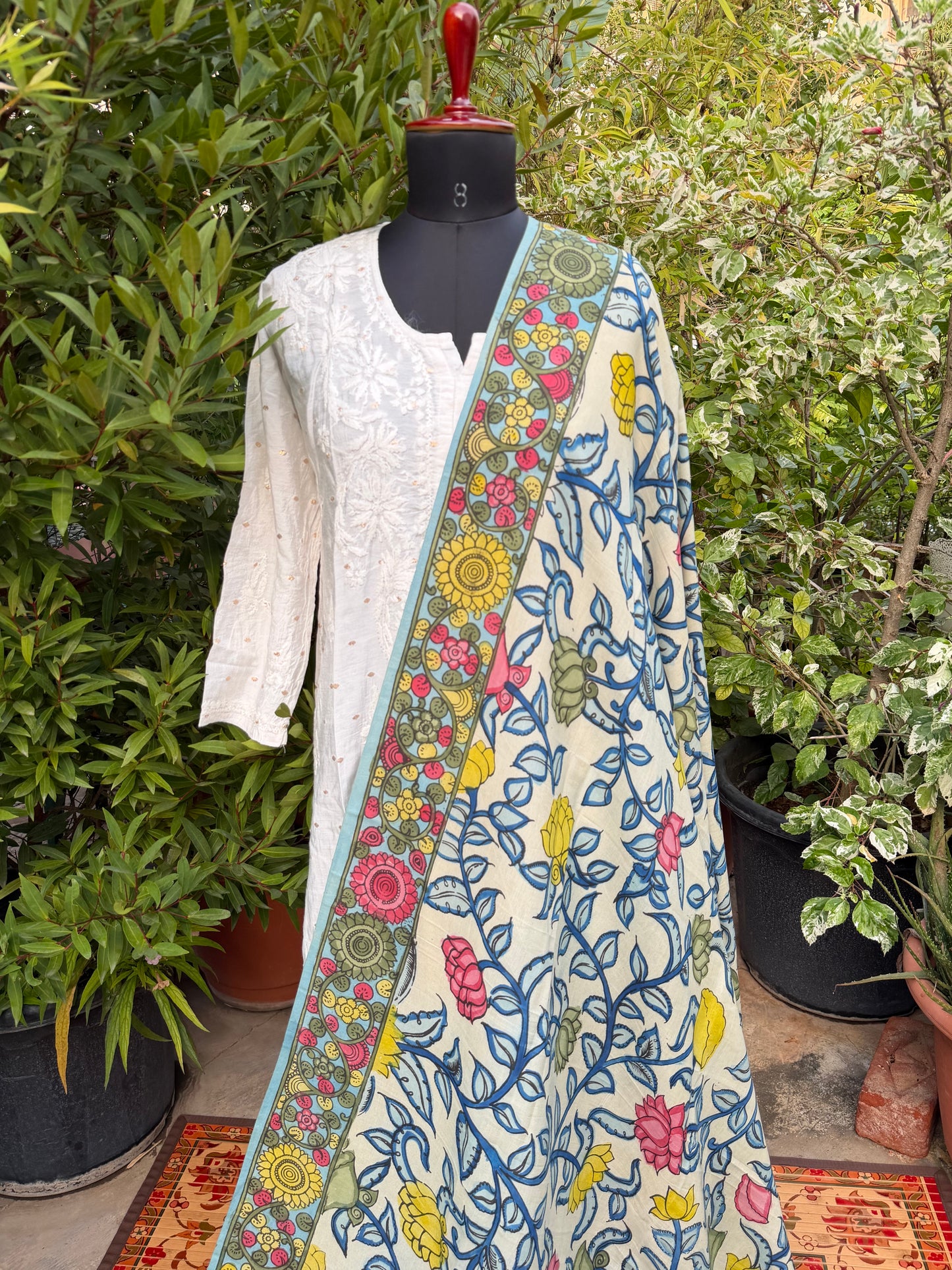 Silkcotton Penkalamkari Dupattas.