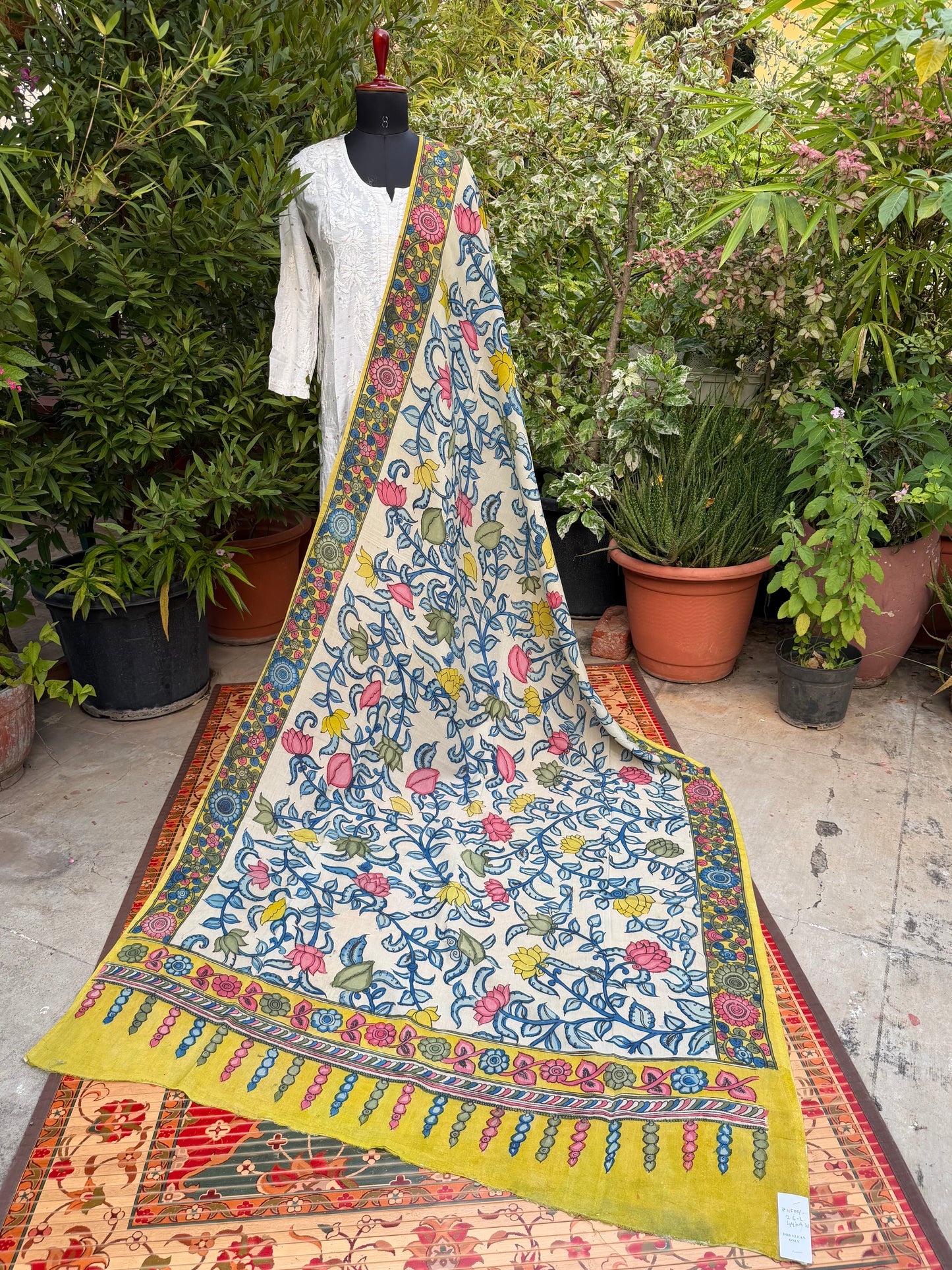 Silkcotton Penkalamkari Dupattas.