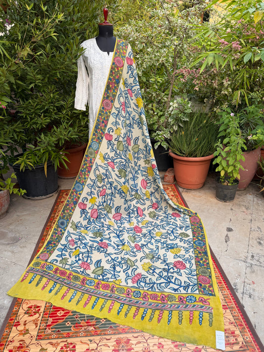 Silkcotton Penkalamkari Dupattas.
