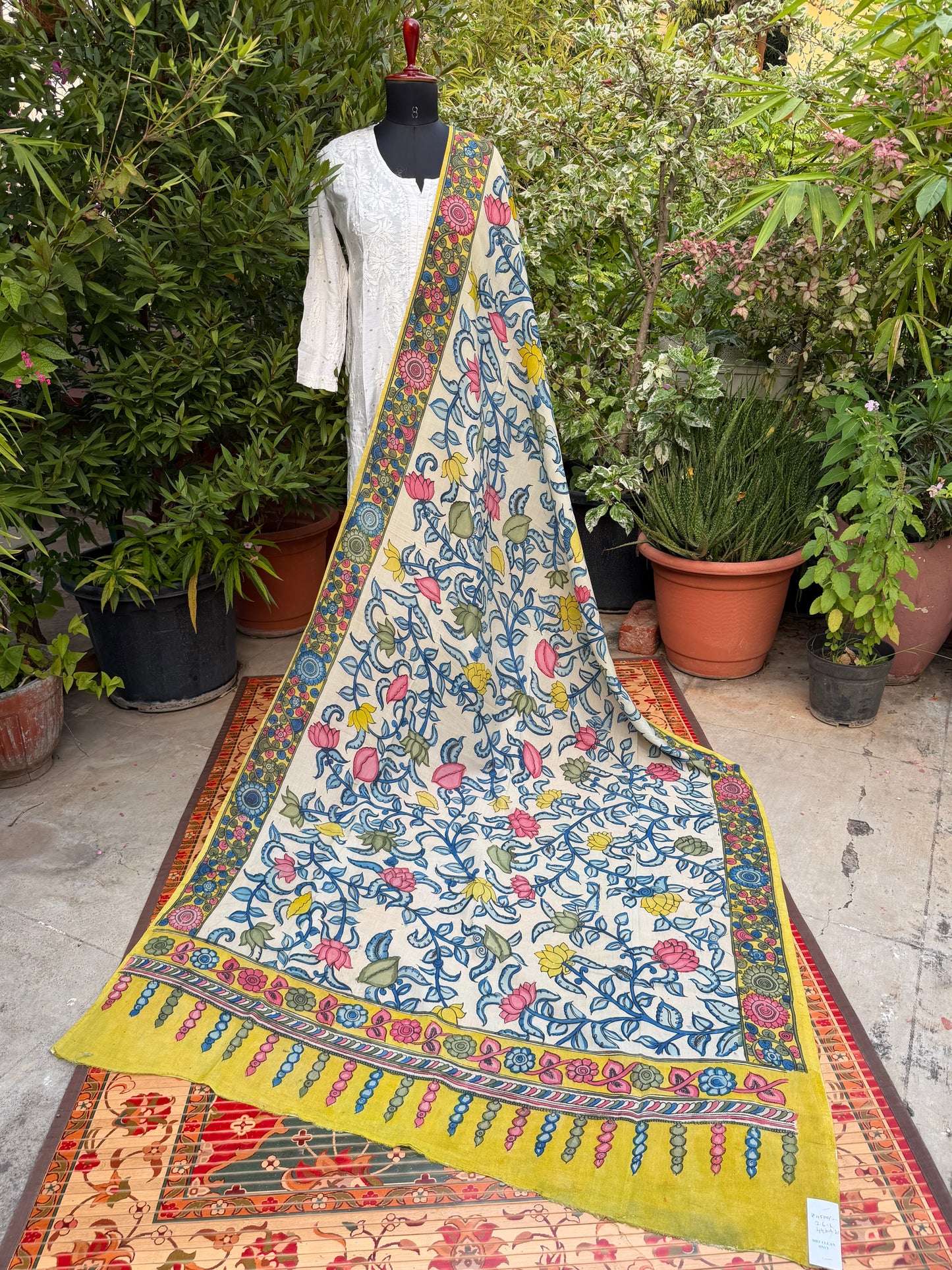 Silkcotton Penkalamkari Dupattas.