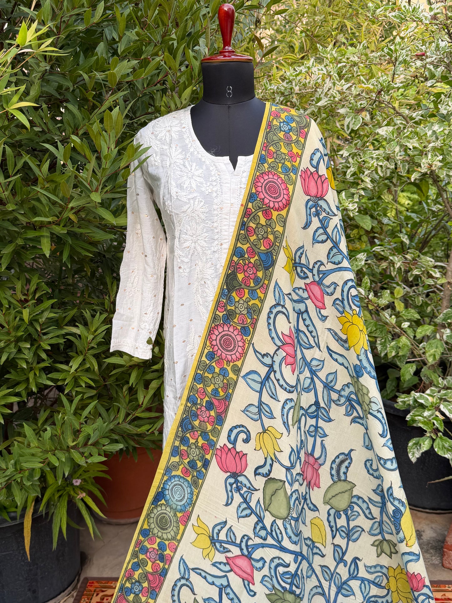 Silkcotton Penkalamkari Dupattas.