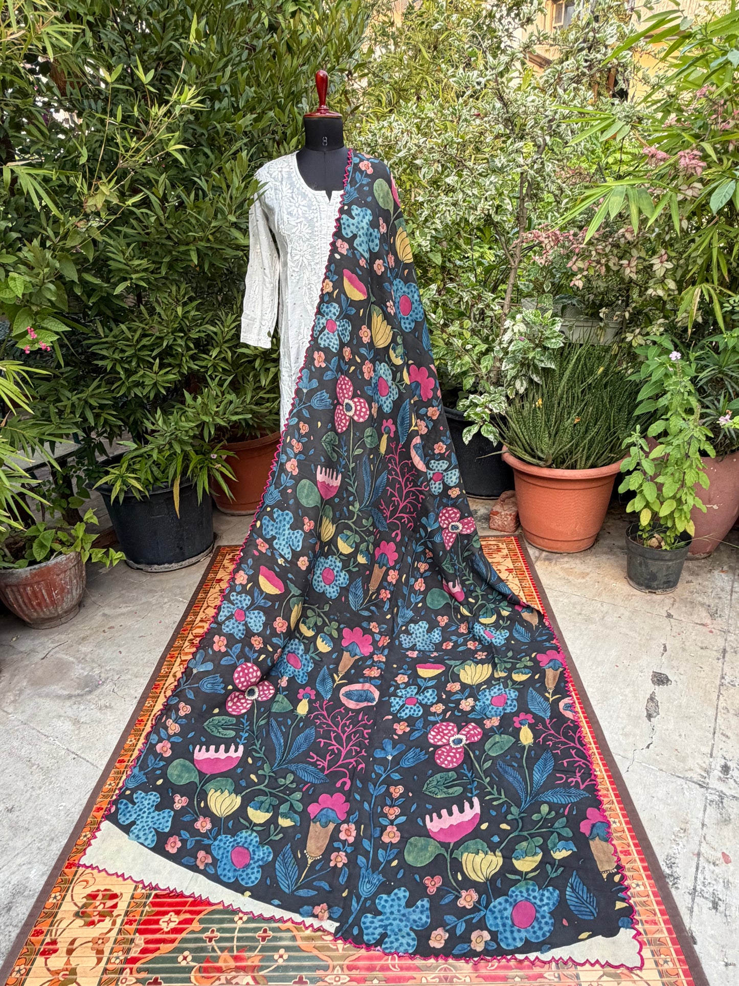 Silkcotton Penkalamkari Dupattas