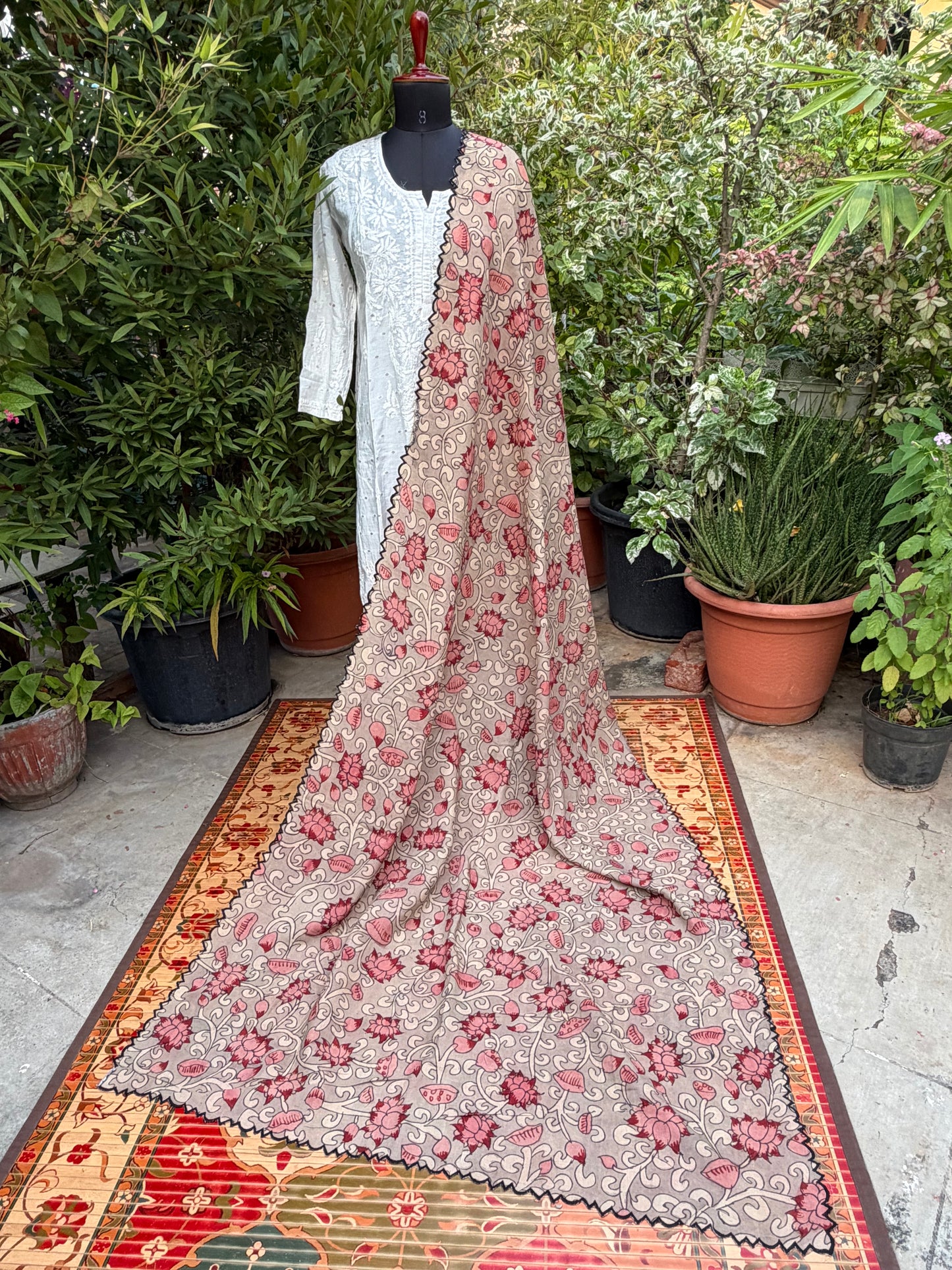 Silkcotton Penkalamkari Dupattas.