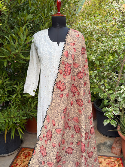 Silkcotton Penkalamkari Dupattas.