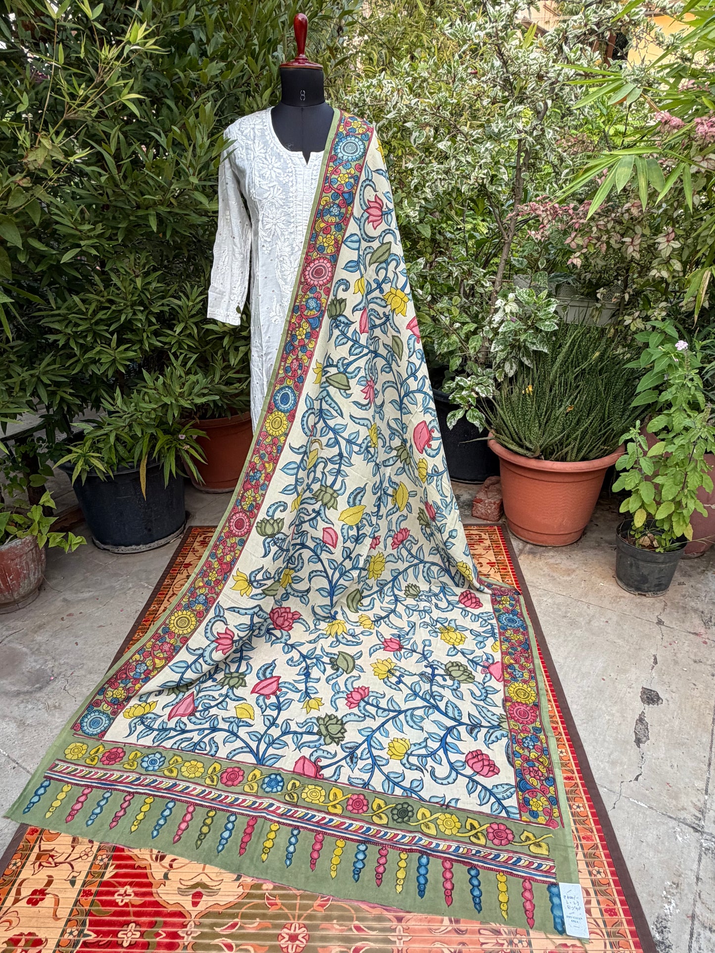 Silkcotton Penkalamkari Dupattas