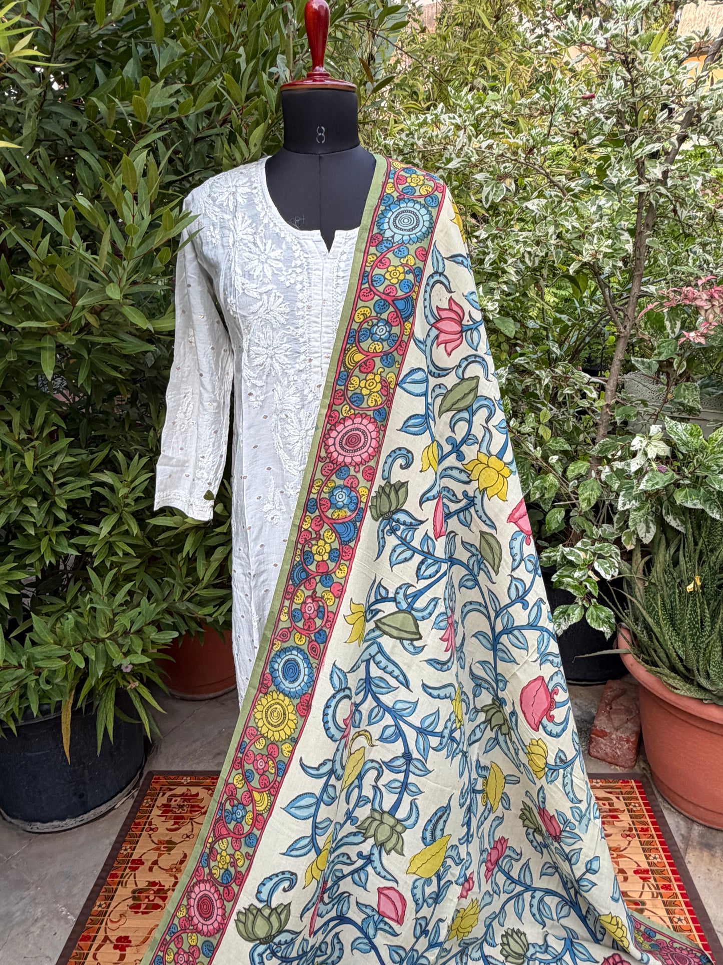 Silkcotton Penkalamkari Dupattas