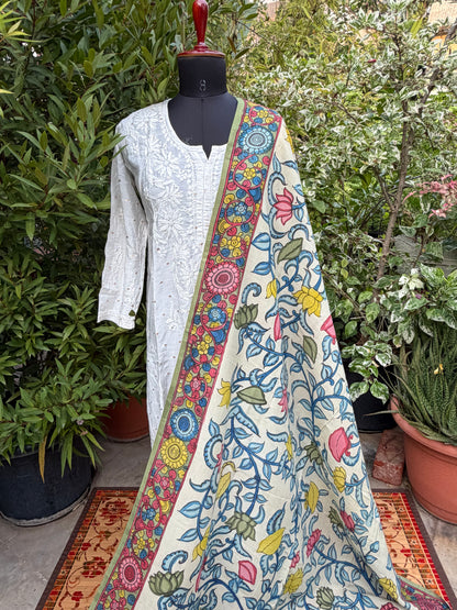 Silkcotton Penkalamkari Dupattas