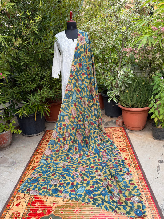 Silkcotton Penkalamkari Dupattas