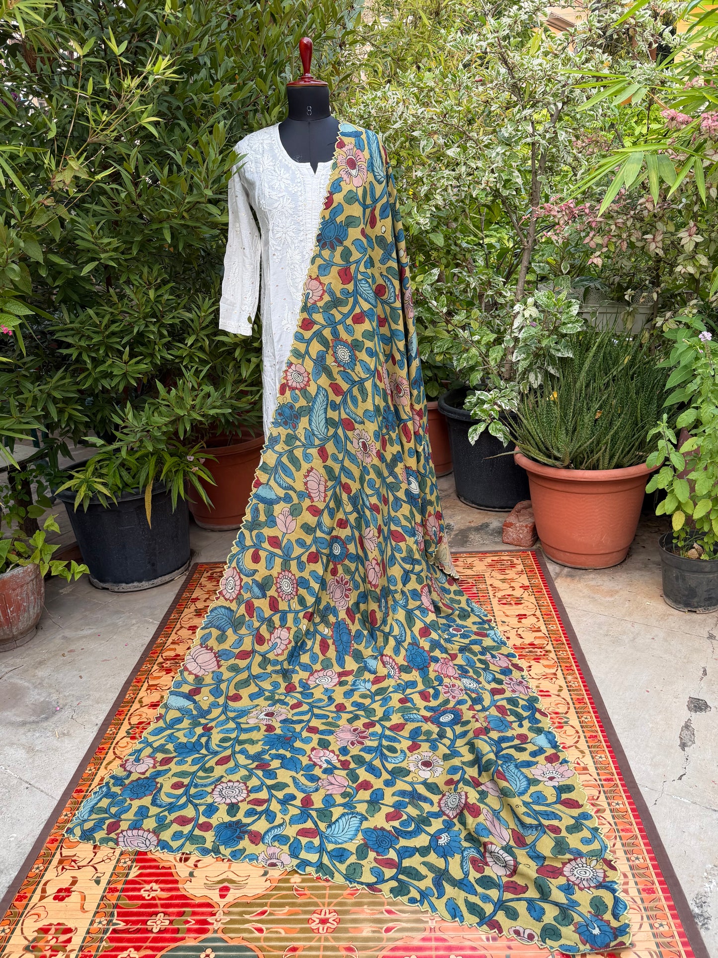 Silkcotton Penkalamkari Dupattas