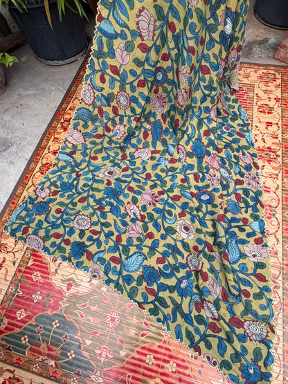 Silkcotton Penkalamkari Dupattas