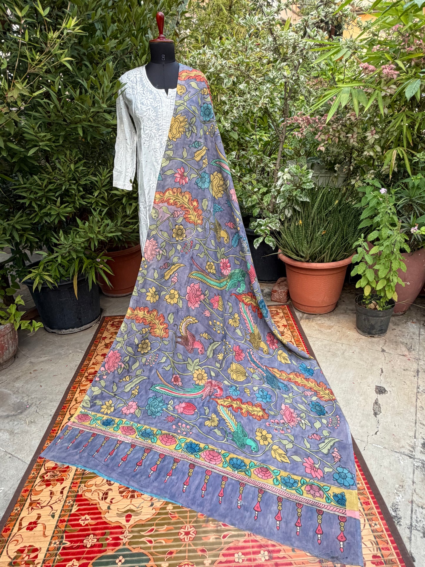 Silkcotton Penkalamkari Dupattas