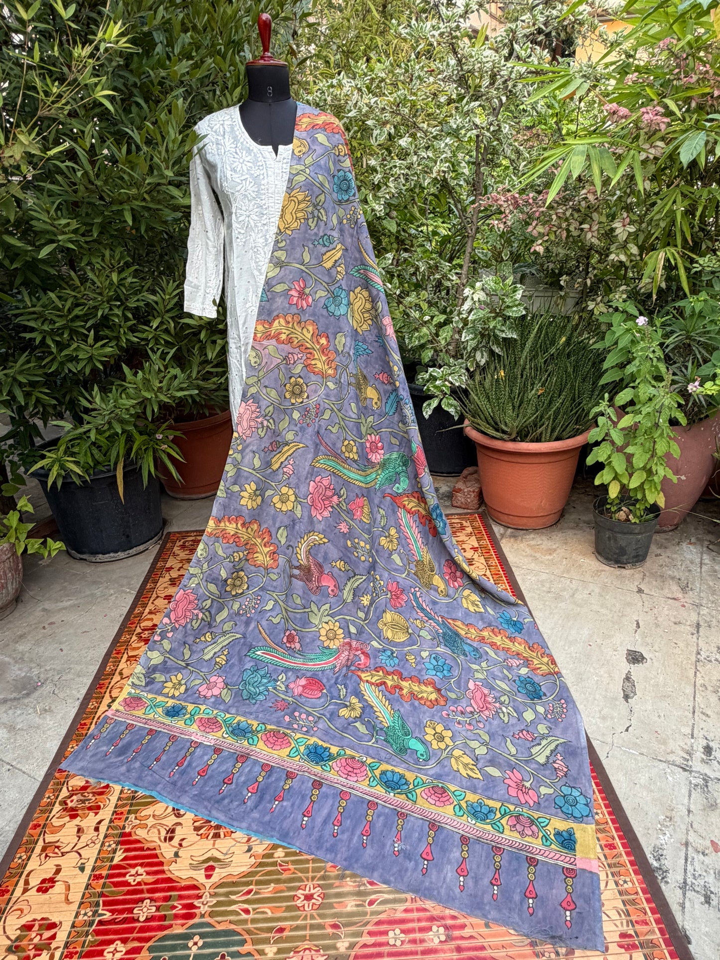 Silkcotton Penkalamkari Dupattas