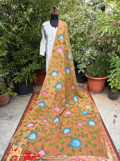 Silkcotton Penkalamkari Dupattas.
