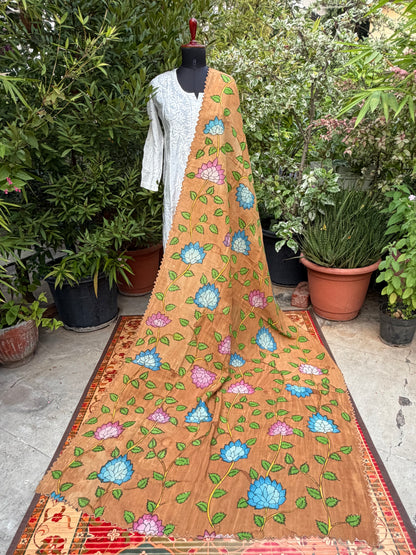 Silkcotton Penkalamkari Dupattas.