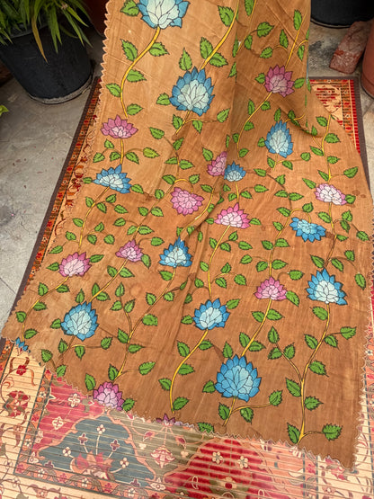 Silkcotton Penkalamkari Dupattas.
