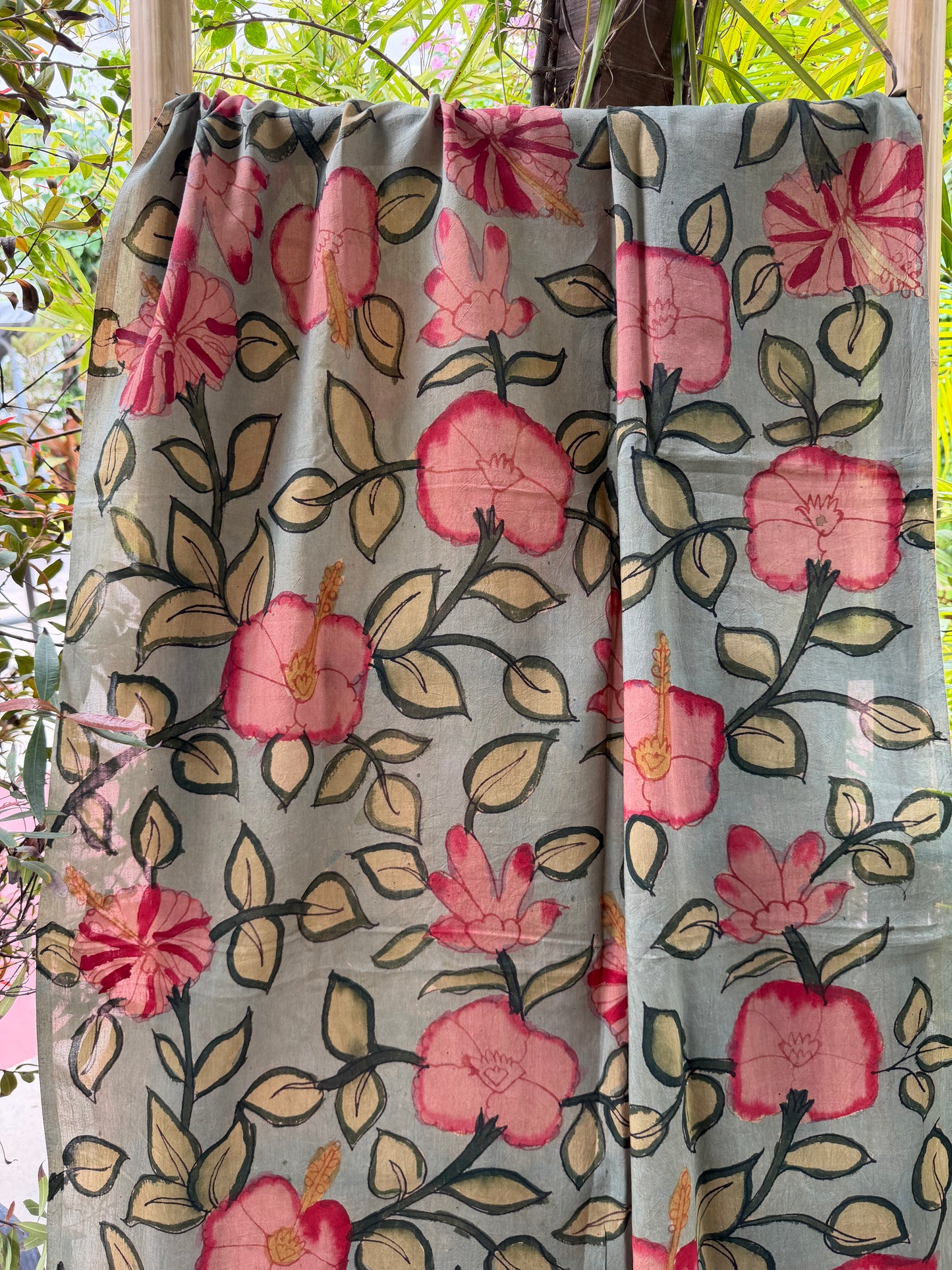 Bangalore silk penkalamkari dupatta