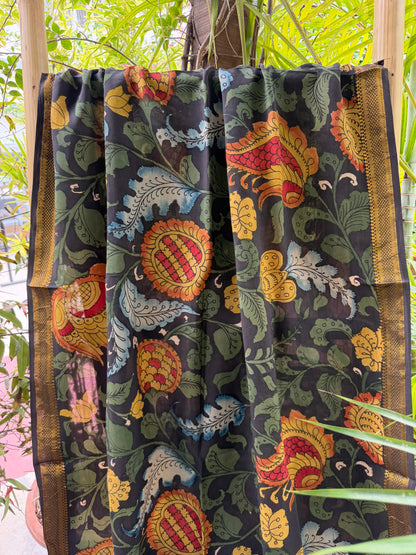 Bangalore silk penkalamkari dupatta