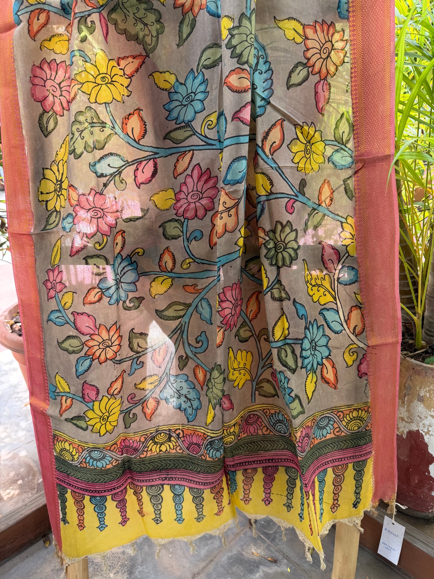 Bangalore silk penkalamkari dupatta