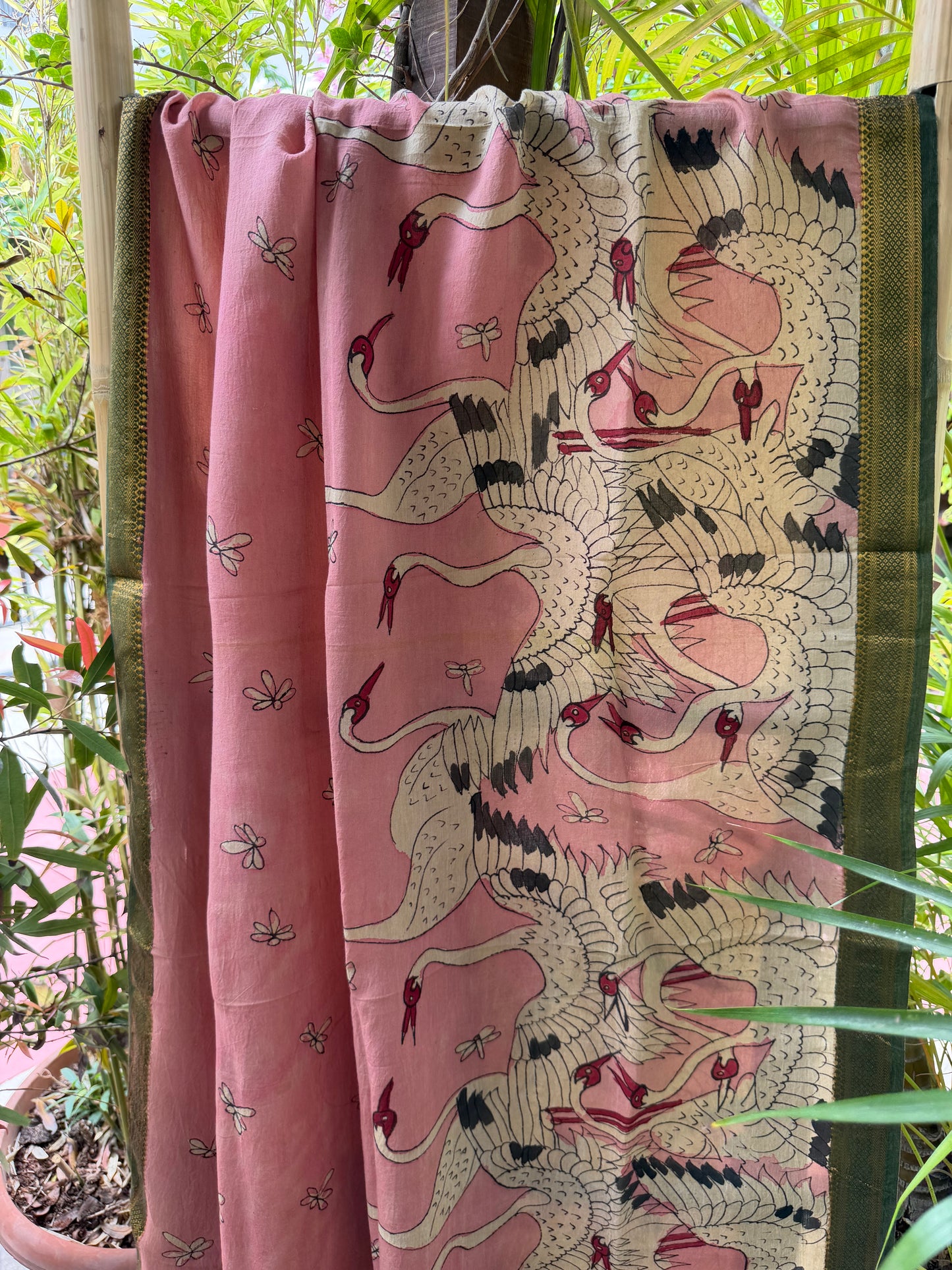 Bangalore silk penkalamkari dupatta