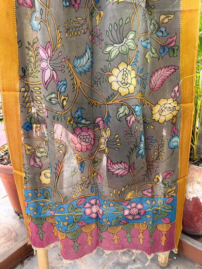 Bangalore silk penkalamkari dupatta