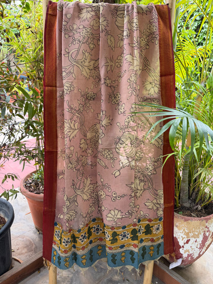 Bangalore silk penkalamkari dupatta
