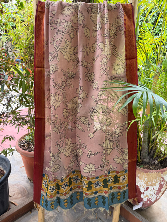 Bangalore silk penkalamkari dupatta