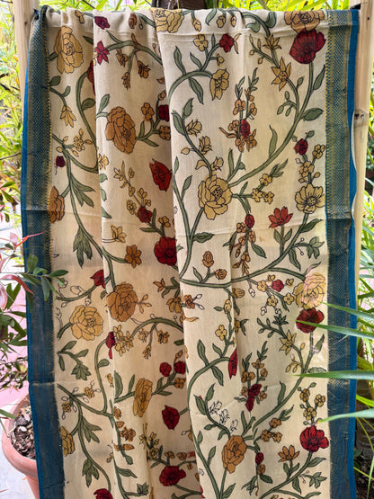 Bangalore silk penkalamkari dupatta